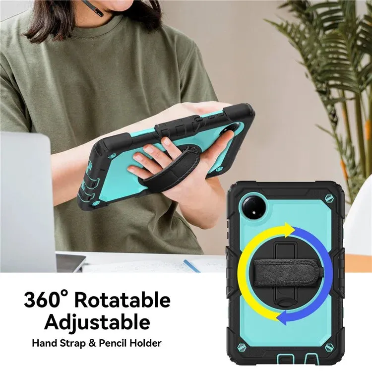For Xiaomi Redmi Pad SE 4G 8.7 inch Case Hand Strap Kickstand PC Silicone Tablet Cover with PET Screen Protector