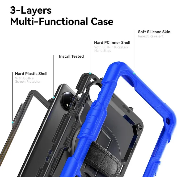 For Xiaomi Redmi Pad SE 4G 8.7 inch Case Hand Strap Kickstand PC Silicone Tablet Cover with PET Screen Protector