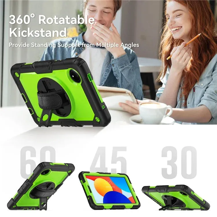For Xiaomi Redmi Pad SE 4G 8.7 inch Case Hand Strap Kickstand PC Silicone Tablet Cover with PET Screen Protector