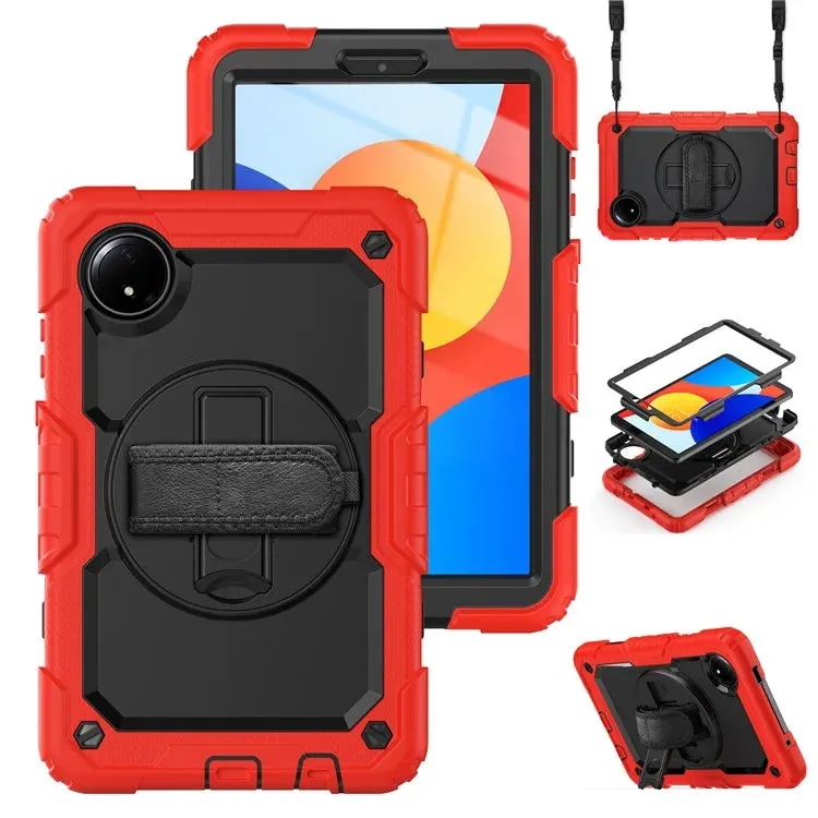 For Xiaomi Redmi Pad SE 4G 8.7 inch Case Hand Strap Kickstand PC Silicone Tablet Cover with PET Screen Protector