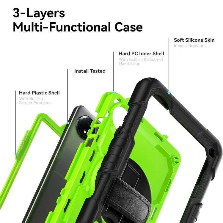 For Xiaomi Redmi Pad SE 4G 8.7 inch Case Hand Strap Kickstand PC Silicone Tablet Cover with PET Screen Protector