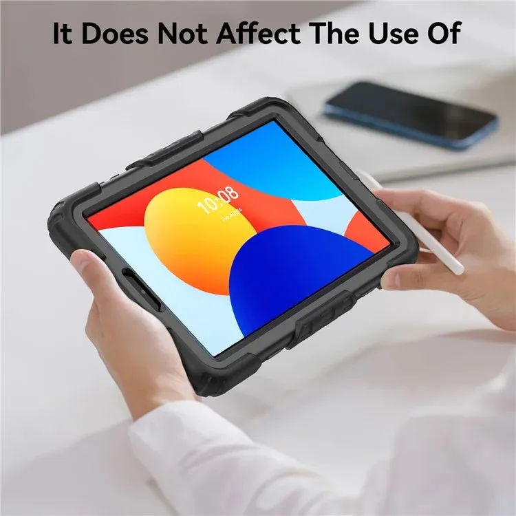 For Xiaomi Redmi Pad SE 4G 8.7 inch Case Hand Strap Kickstand PC Silicone Tablet Cover with PET Screen Protector