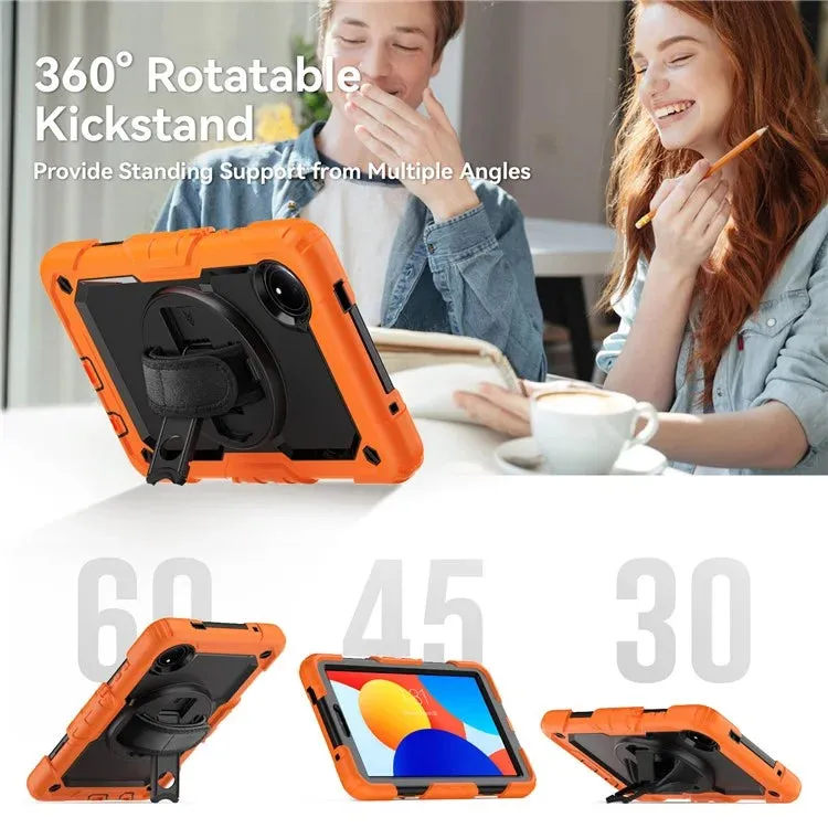 For Xiaomi Redmi Pad SE 4G 8.7 inch Case Hand Strap Kickstand PC Silicone Tablet Cover with PET Screen Protector