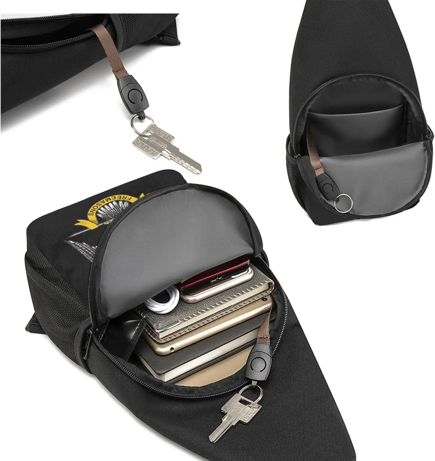Freemasonry and Scottish Rite，Fashion One-Shoulder Bag，Anti-Theft Crossbody Shoulder Chest Bag