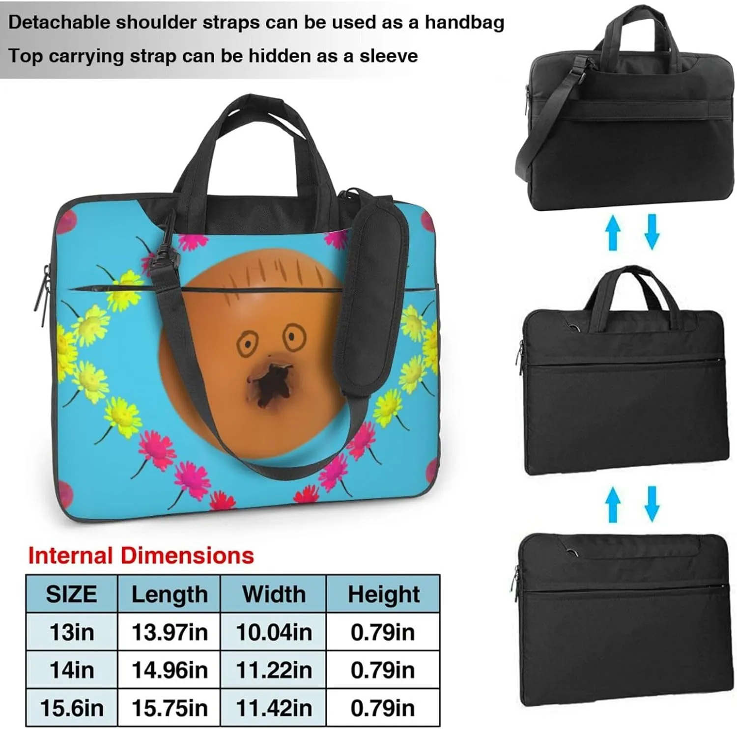 Frightened Pomegranate Laptop Shoulder Bag, Ultra Slim And Portable, With Padded Shoulder Strap And Handleã€‚