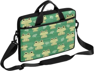 Frog Laptop Shoulder Messenger Bag Case Sleeve for 14 Inch 15 Inch Laptop Case Green Grunge Frog Laptop Briefcase 15.6 Inch Computer Bag