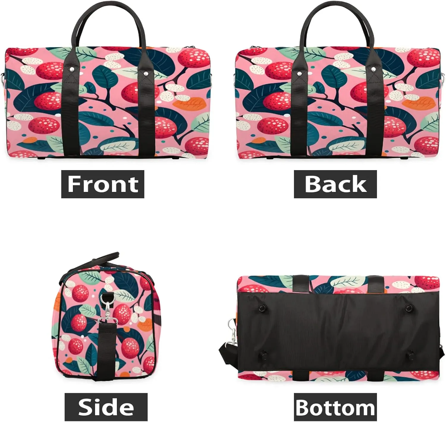 Fruit Litchi Duffle Bag for Travel, Overnight Weekend Gym Carry On Luggage Bag, Travel Duffel Bag for Men Women