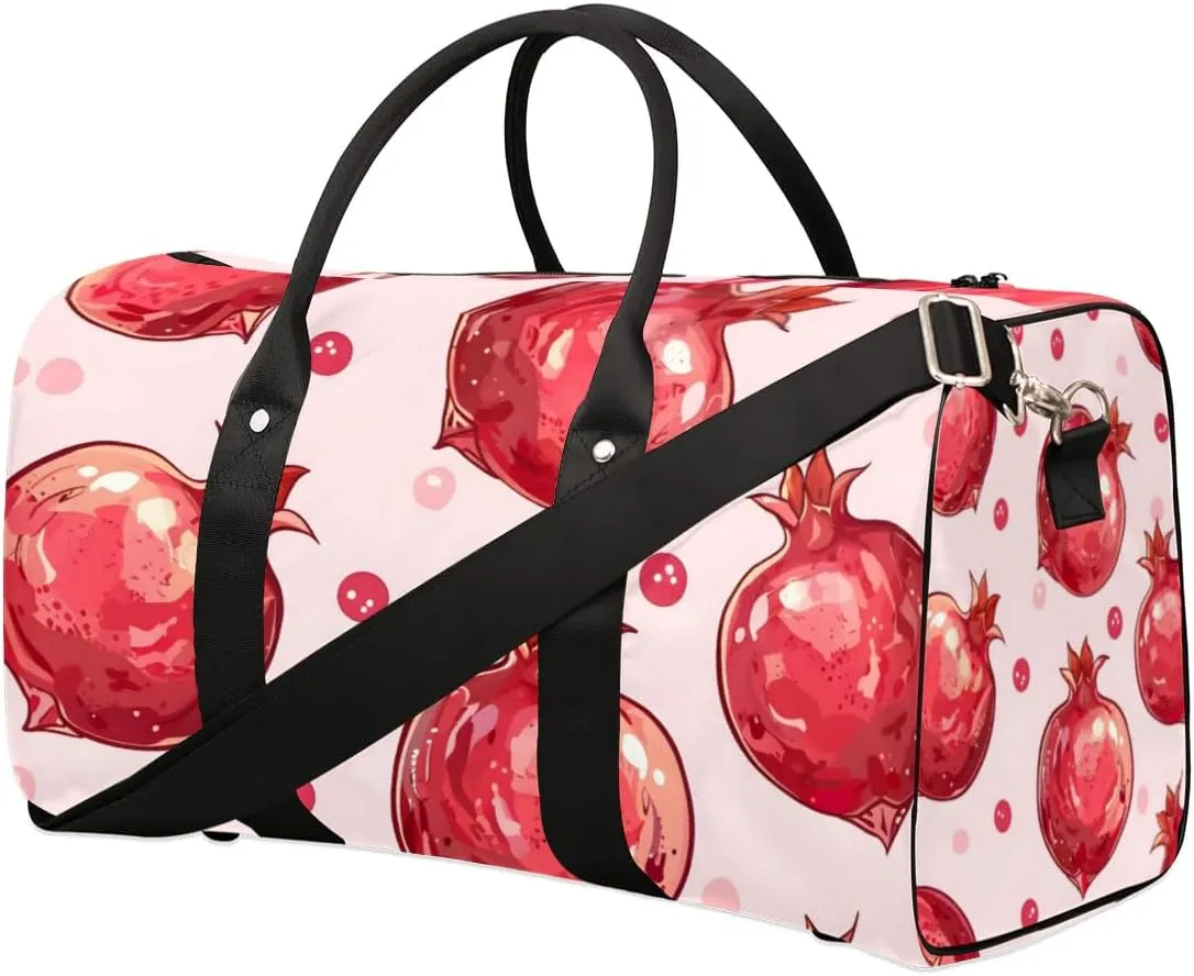 Fruit Pomegranate Travel Duffel bag for Men Women Weekender Overnight Bag Gym Bag Carry On Luggage Bags for Yoga Workout Sports