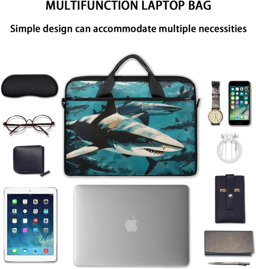 Fun Flowers Laptop Shoulder Bag for Tablet Computer Notebook Sleeve Messenger Carrying Case Briefcase Tote