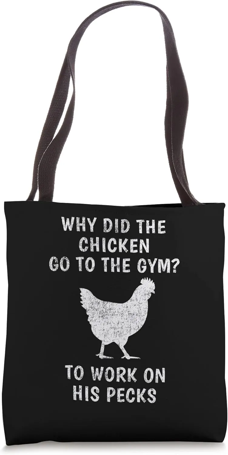 Funny Chicken Lover Peck Workout Joke - Gym Humor Tote Bag