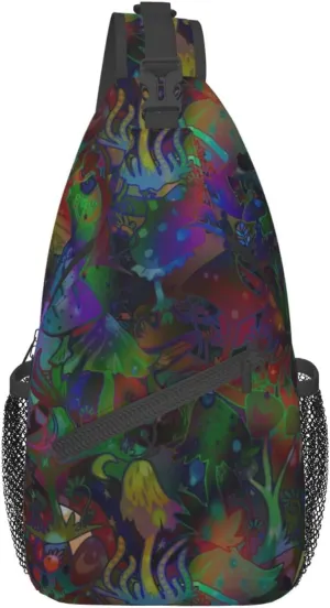 Funny Mushroom Crossbody Bag Mushroom Shoulder Bag Backpack Plant Sling Bag Chest Casual Daypack for Outdoor