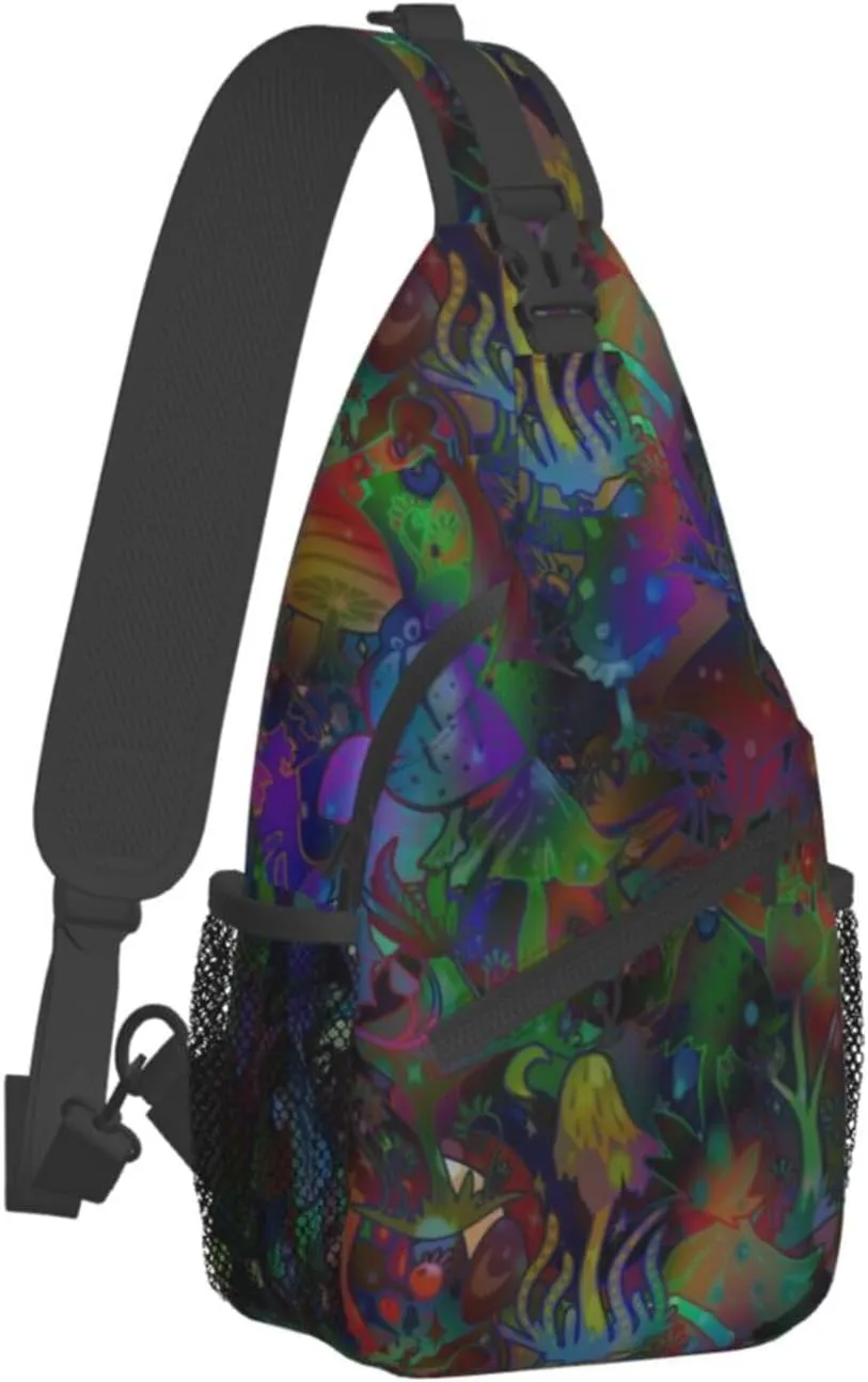Funny Mushroom Crossbody Bag Mushroom Shoulder Bag Backpack Plant Sling Bag Chest Casual Daypack for Outdoor