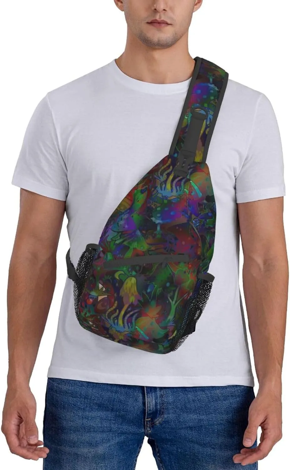 Funny Mushroom Crossbody Bag Mushroom Shoulder Bag Backpack Plant Sling Bag Chest Casual Daypack for Outdoor