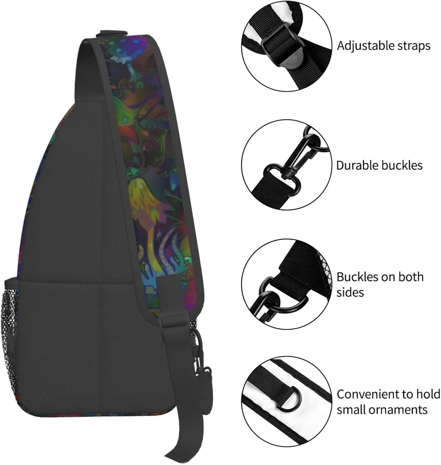 Funny Mushroom Crossbody Bag Mushroom Shoulder Bag Backpack Plant Sling Bag Chest Casual Daypack for Outdoor