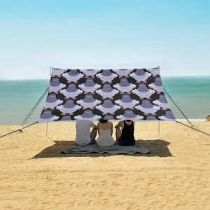 Funny Pigeon Pattern Beach Canopy Tent Anti-UV & Wind Resistant, Camping Sun Shelter Easy Setup Portable,Outdoor Shade Tents with Sandbags,Sand Shovels,Ground Pegs & Stability Poles