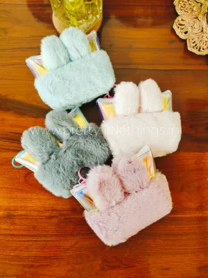Fur Bunny Ears Coin Pouch