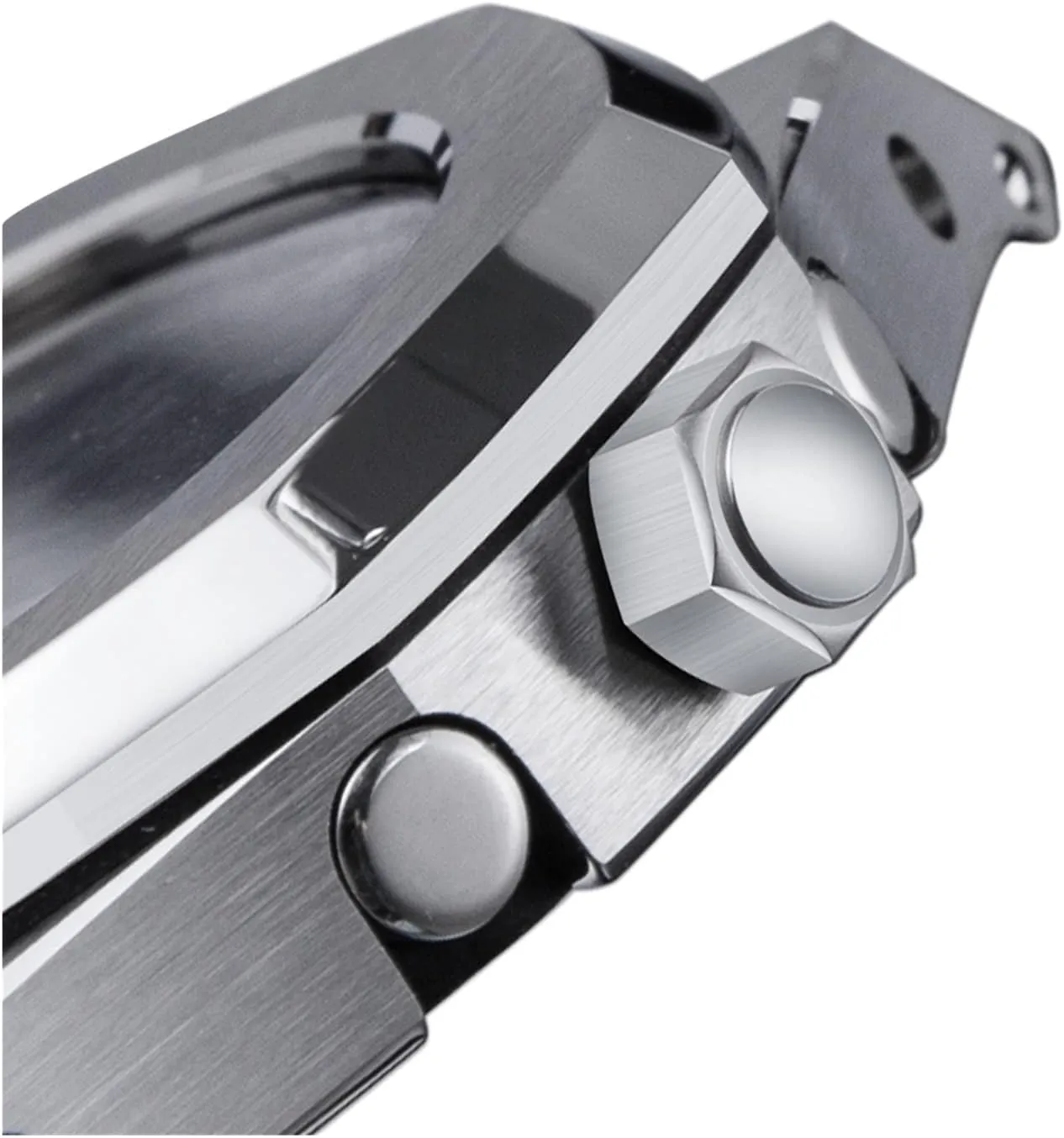 GA2100 GA2110 Rubber Strap Stainless Steel Metal Rose Gold Case with Modification Tools Watch Cases (Band Color : Orange)
