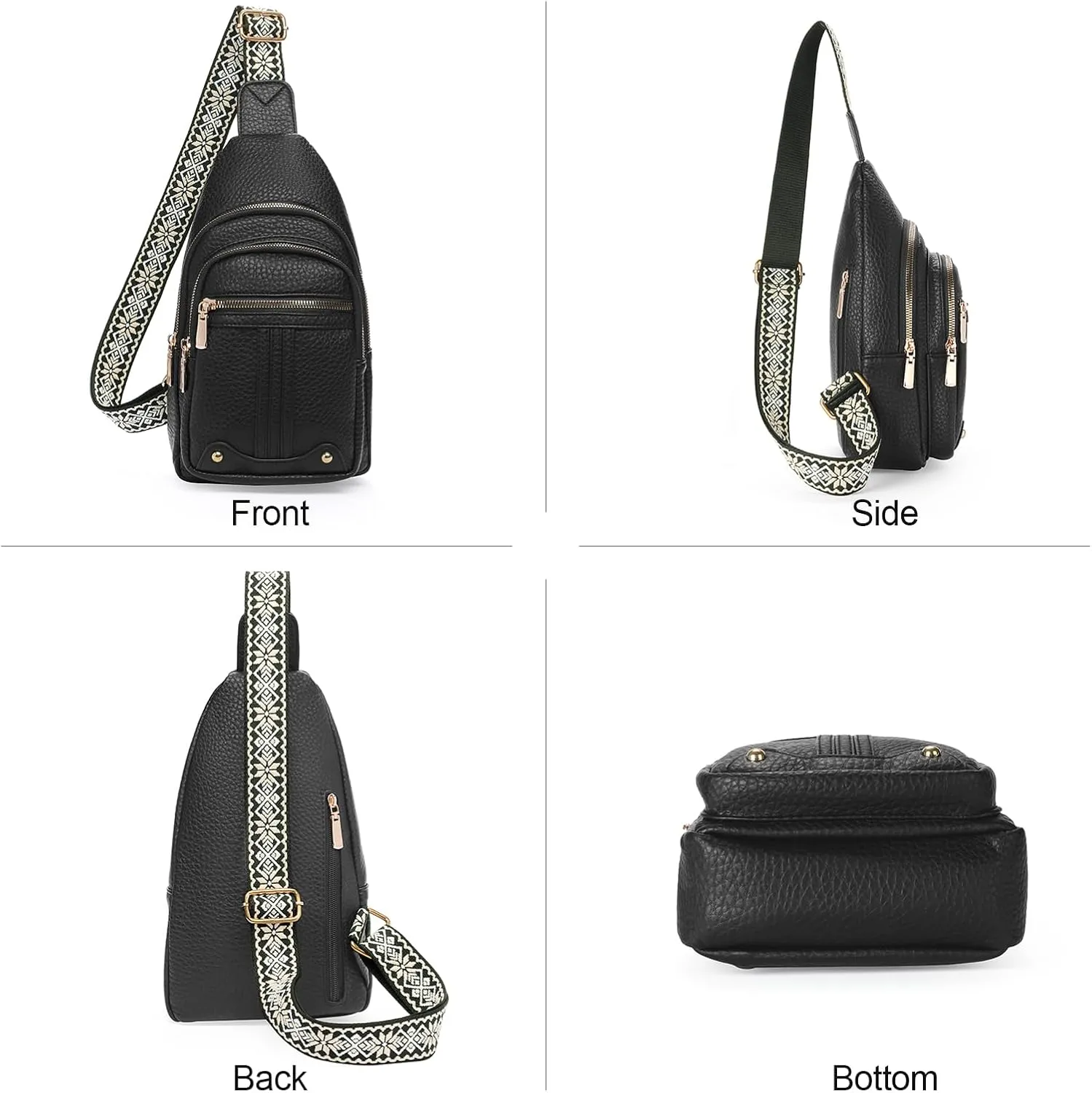 GAEKEAO Sling Bag for Women Crossbody Bags Fanny Pack Vegan Leather Chest Bag Travel Shoulder Belt Purse Backpack Gifts