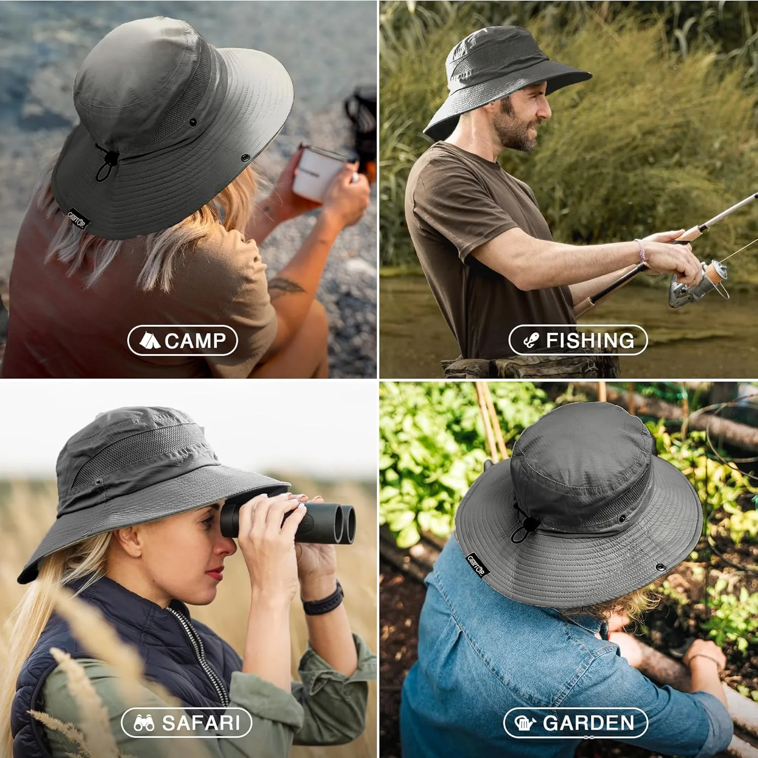 GearTOP Safari Sun Hat for Men and Sun Hats for Women UV Protection UPF 50  Hiking, Gardening, Fishing