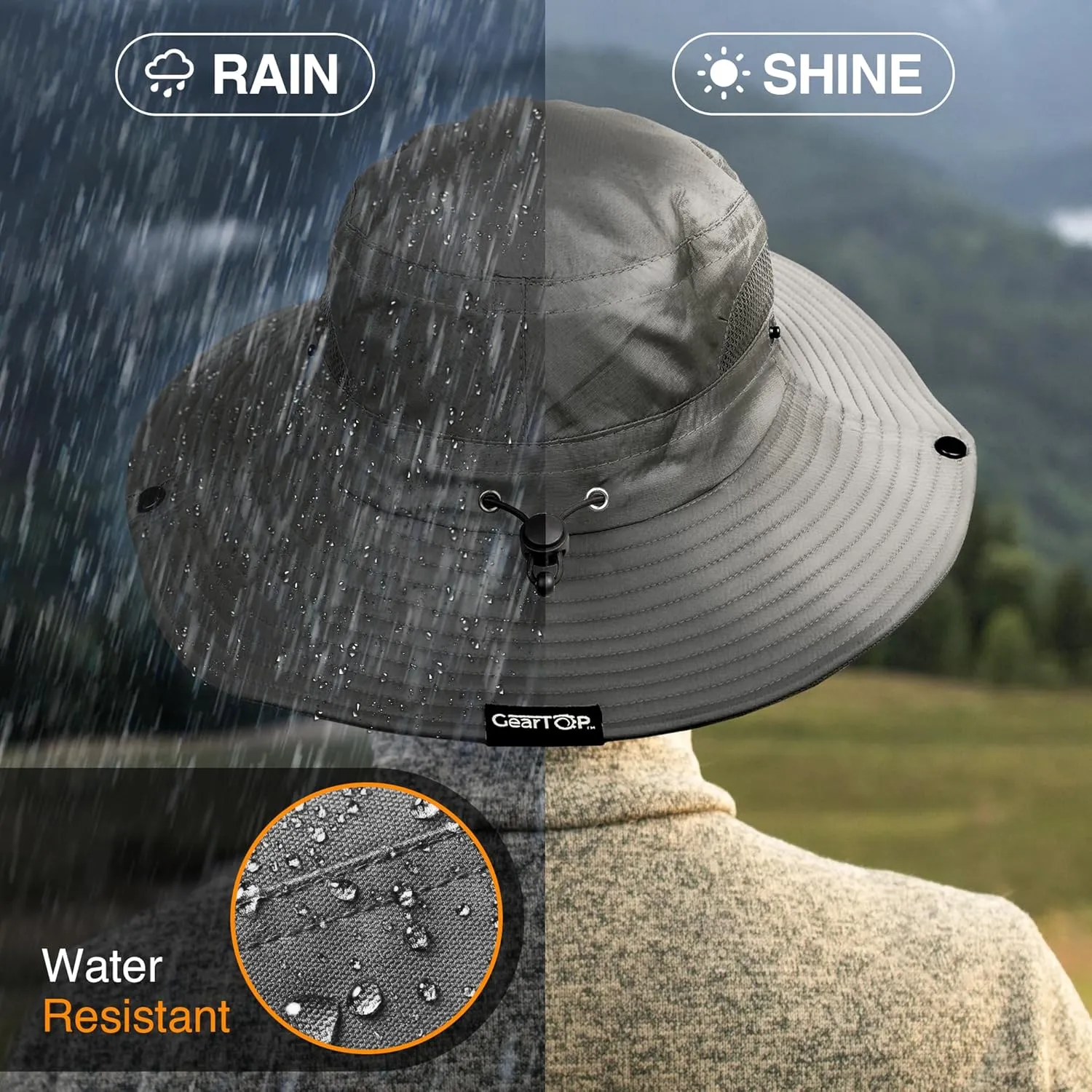 GearTOP Safari Sun Hat for Men and Sun Hats for Women UV Protection UPF 50  Hiking, Gardening, Fishing