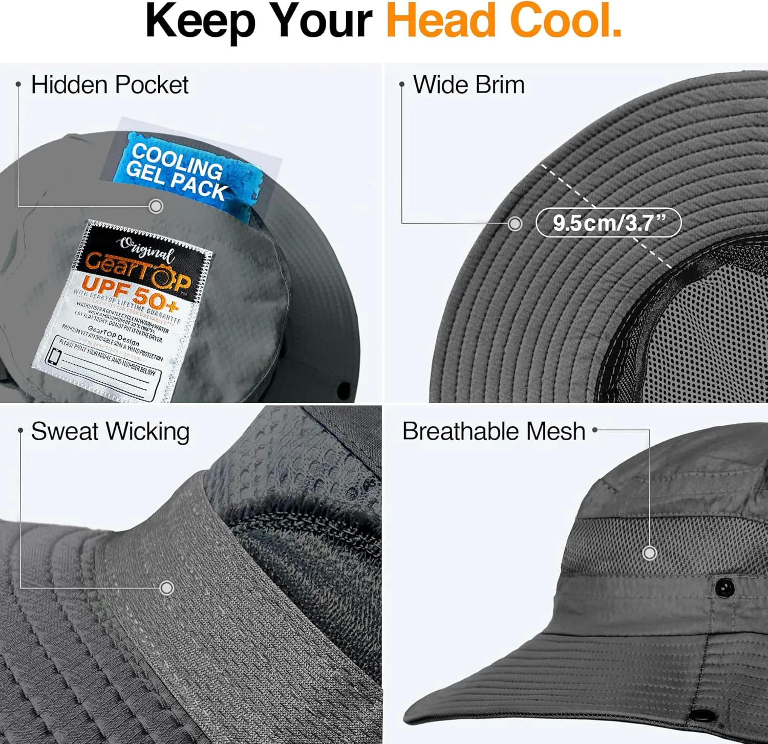GearTOP Safari Sun Hat for Men and Sun Hats for Women UV Protection UPF 50  Hiking, Gardening, Fishing