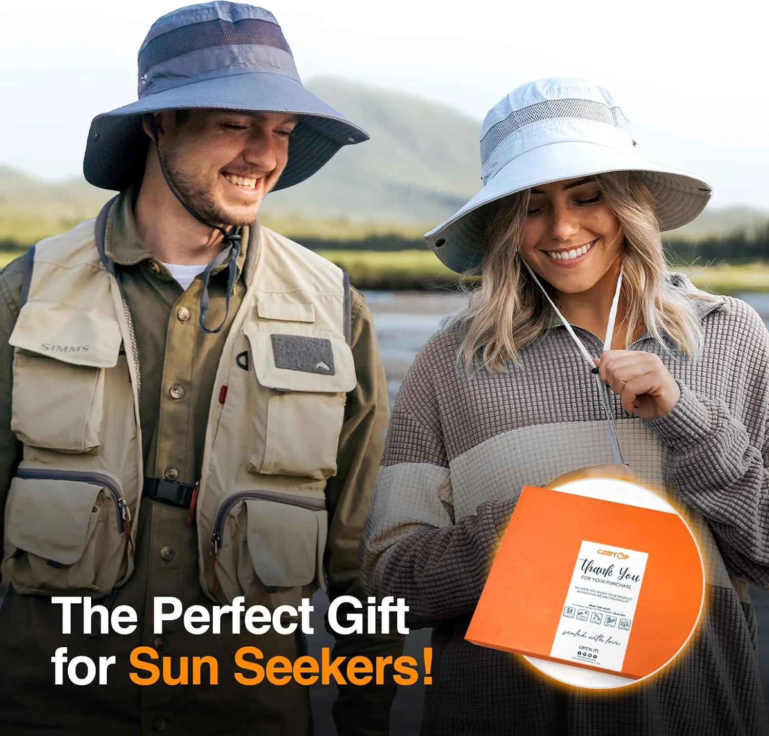 GearTOP Safari Sun Hat for Men and Sun Hats for Women UV Protection UPF 50  Hiking, Gardening, Fishing
