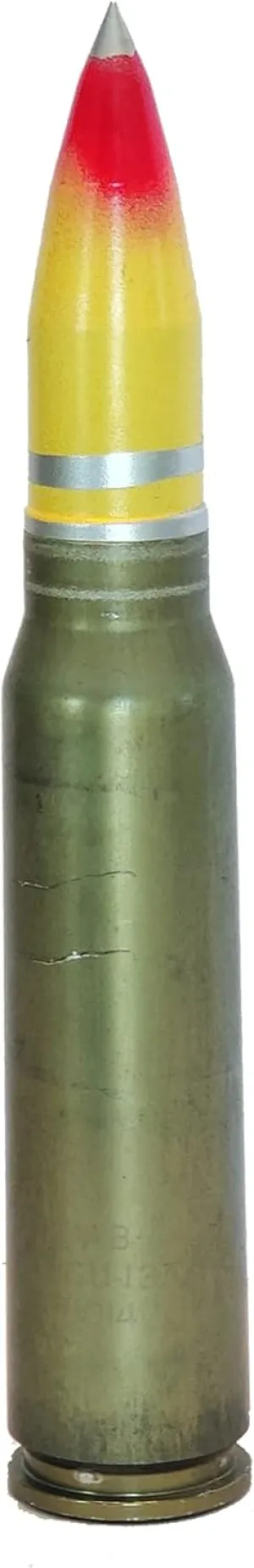 General Dynamics A-10 30mm Shell Casing W/ Colored Plastic Head. A10 Warthog Fired Round, Inert, Demilitarized, Cosplay, Statue (Yellow)
