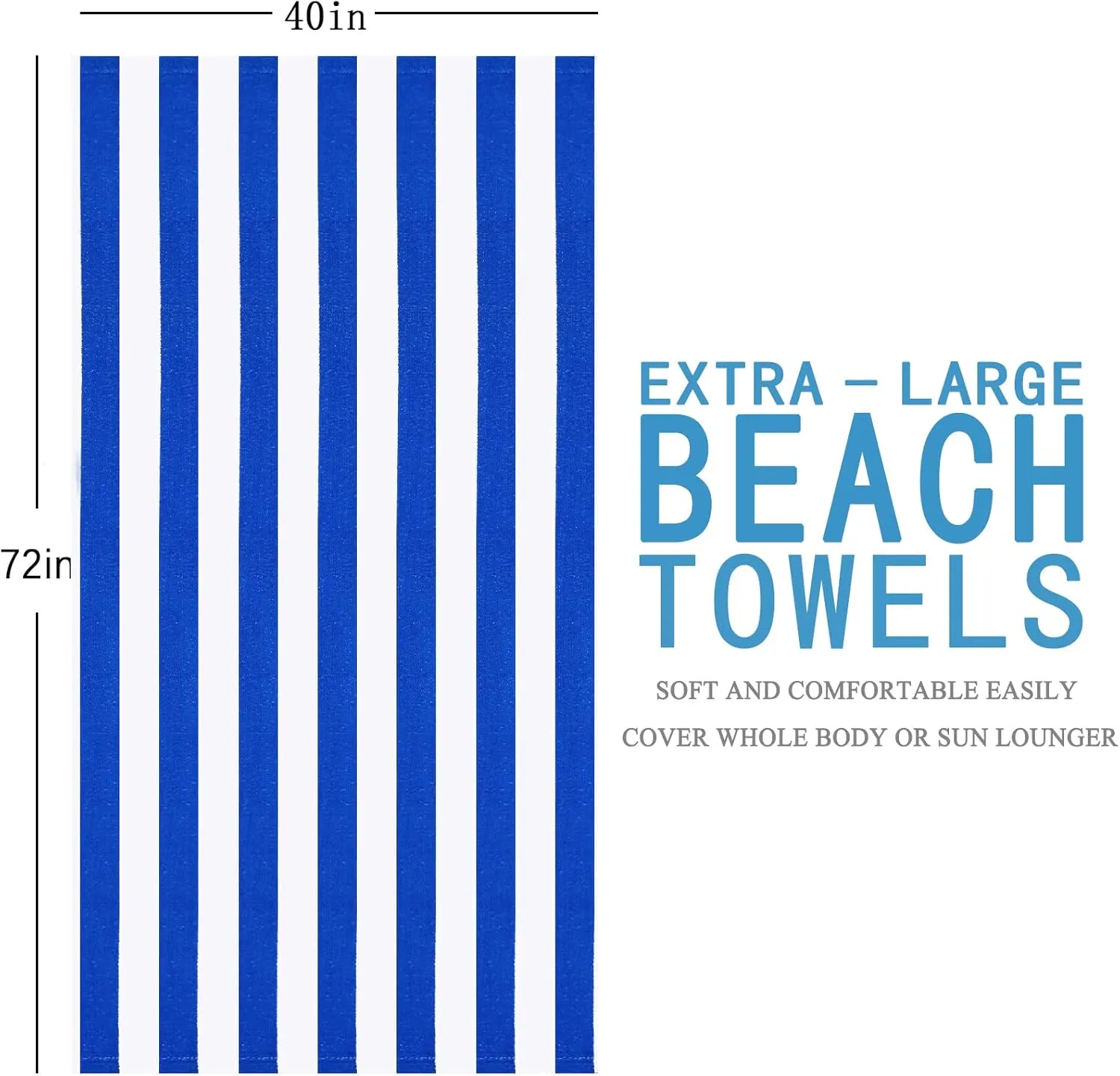 Genovega 6 Packs Oversized 72X40 Inch Stripe Beach Towel Thin Terry Set Extra Large XL Big Clearance Towels Swim Pool Travel Absorbent Soft Accessories Essentials Camping Adults Men Women Gift Orange