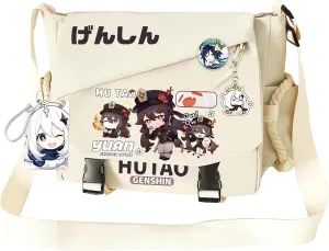 Genshin Impact Handbag Kazuha Crossbody Bag Cute Single Shoulder Bag Adult 3D Print Anime Backpack White Bag