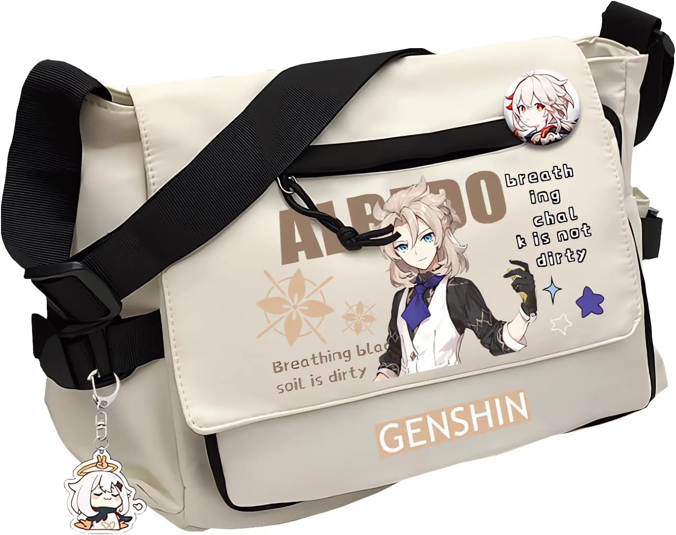 Genshin Impact Handbag Venti Crossbody Bag Cute Single Shoulder Bag Adult 3D Print Anime Backpack Bag