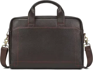 Genuine Leather Briefcase for Men, Laptop Computer Shoulder Bag With Strap, 15.6 Inch Business Travel Work Handbag