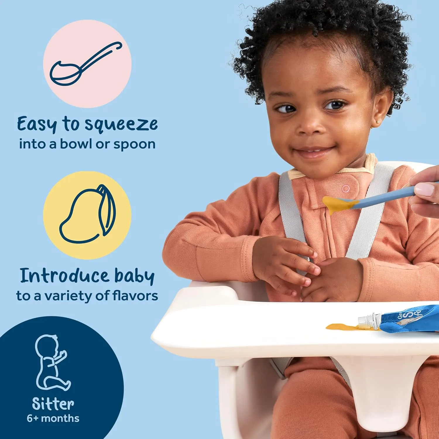 Gerber Baby Food Pouches, 2nd Foods for Babies, Mango, 3.5oz each (Pack of 12)
