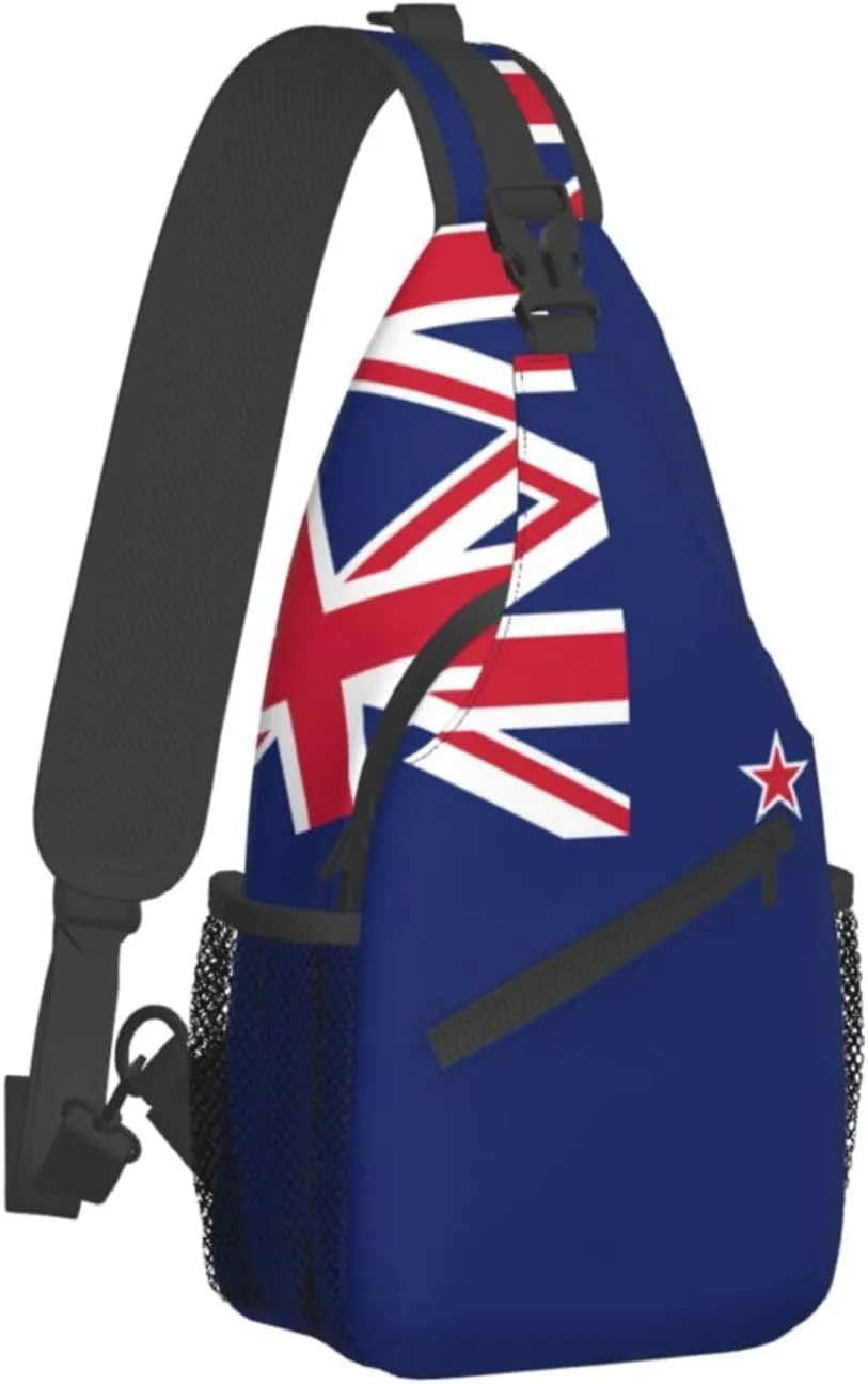 GeRRiT New Zealand Flag Print Small Backpack Sling Bag For Women Men, Chest Bag Daypack Crossbody For Travel Sport, SB-122