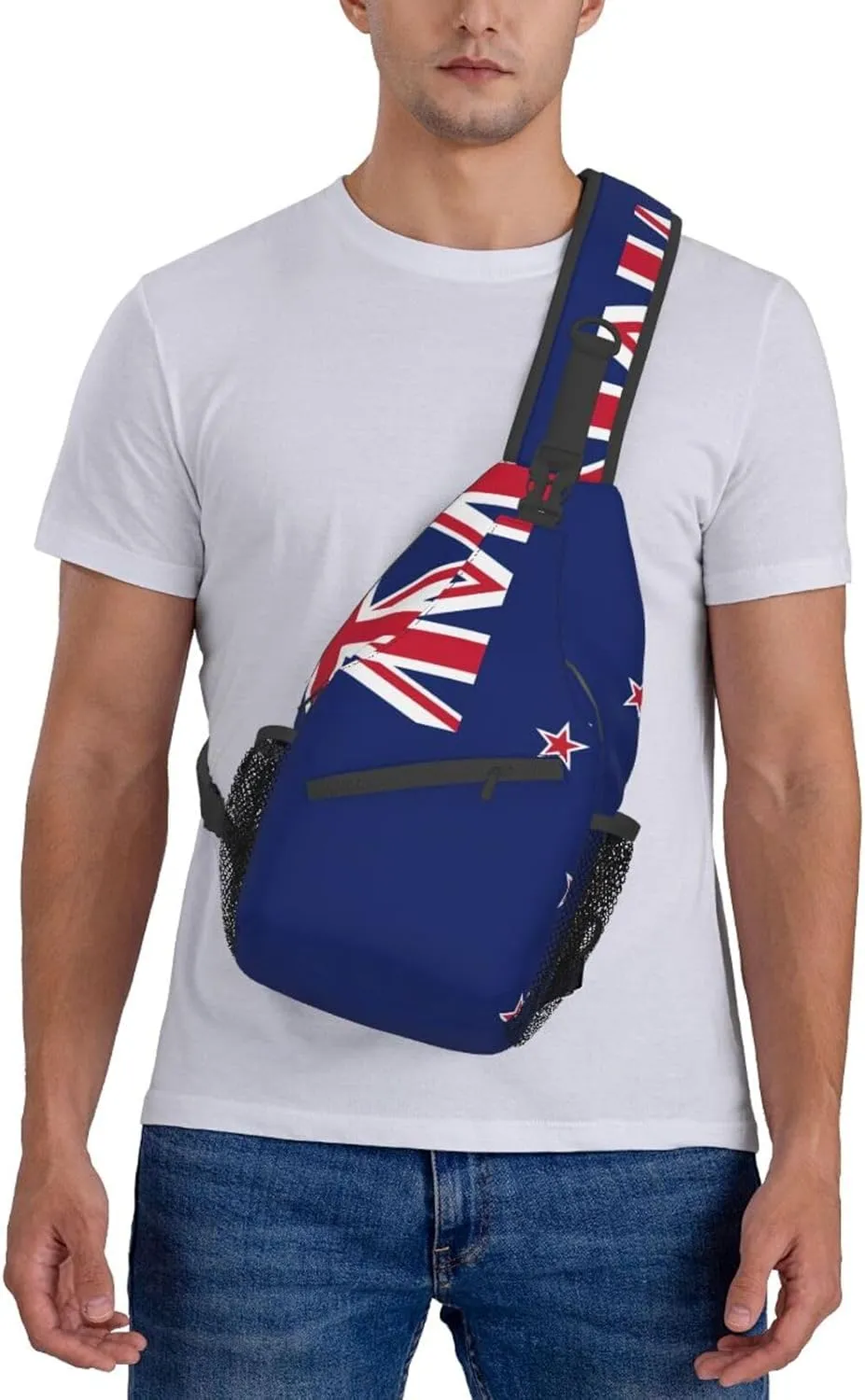 GeRRiT New Zealand Flag Print Small Backpack Sling Bag For Women Men, Chest Bag Daypack Crossbody For Travel Sport, SB-122