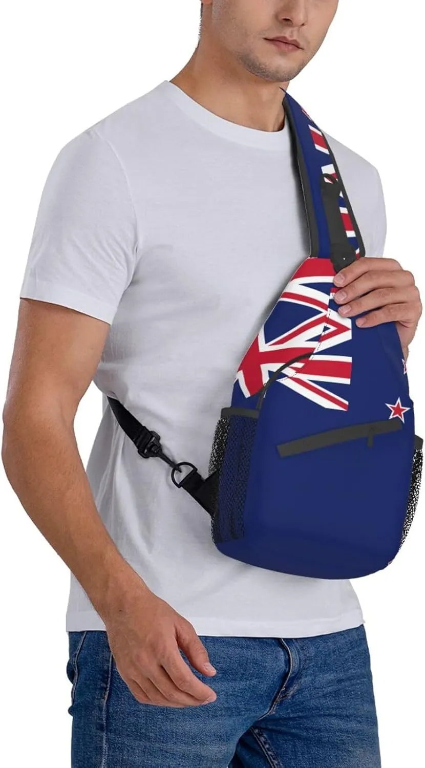 GeRRiT New Zealand Flag Print Small Backpack Sling Bag For Women Men, Chest Bag Daypack Crossbody For Travel Sport, SB-122