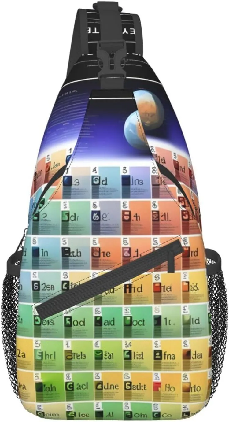 GeRRiT Periodic Table Of Elements Print Small Backpack Sling Bag For Women Men, Chest Bag Daypack Crossbody For Travel Sport, SB-122