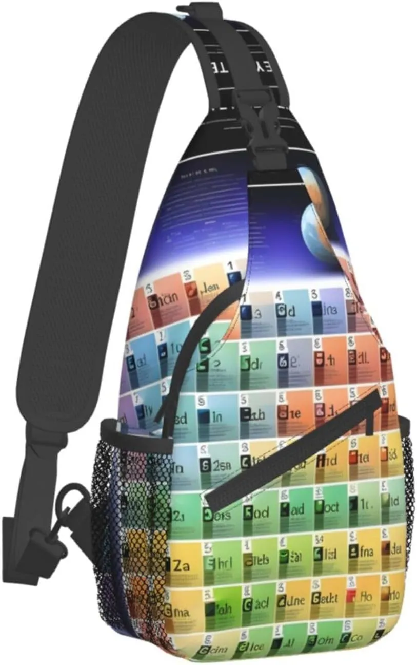 GeRRiT Periodic Table Of Elements Print Small Backpack Sling Bag For Women Men, Chest Bag Daypack Crossbody For Travel Sport, SB-122