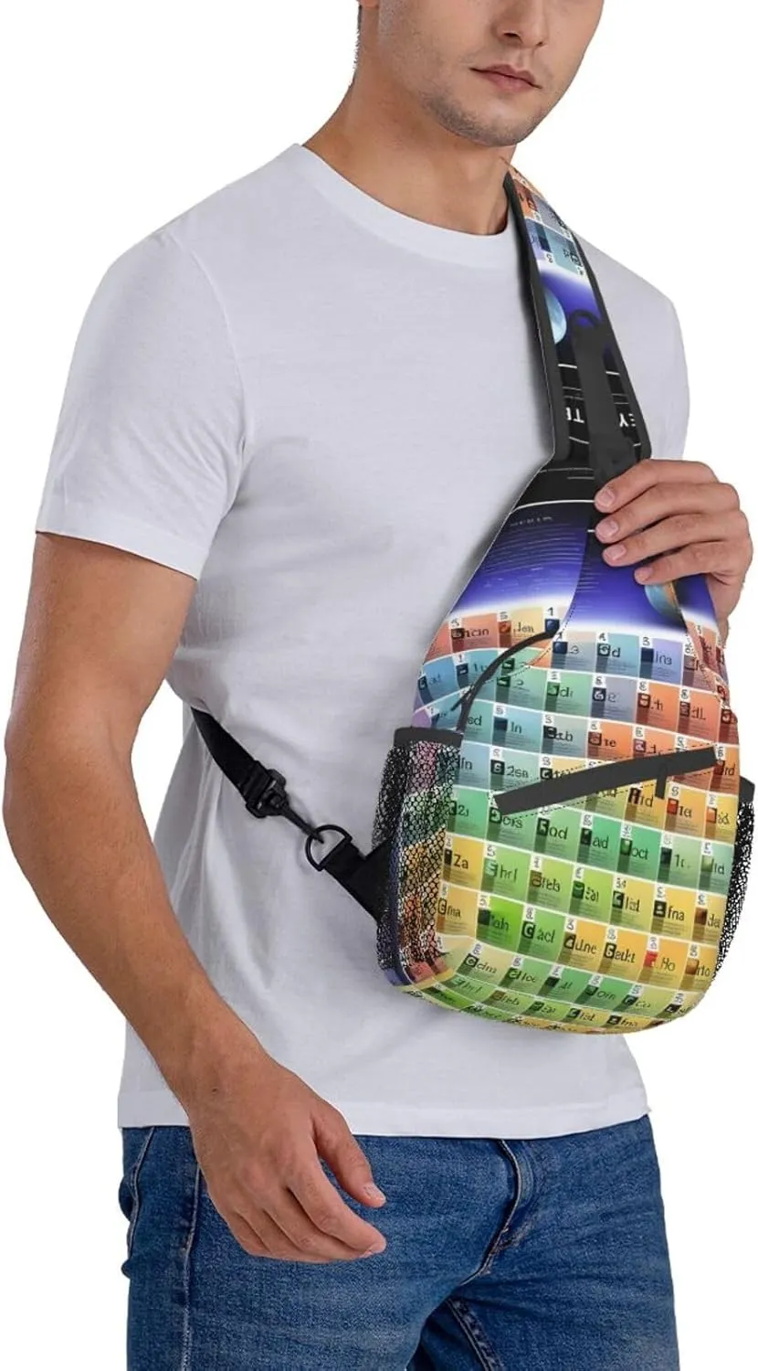 GeRRiT Periodic Table Of Elements Print Small Backpack Sling Bag For Women Men, Chest Bag Daypack Crossbody For Travel Sport, SB-122
