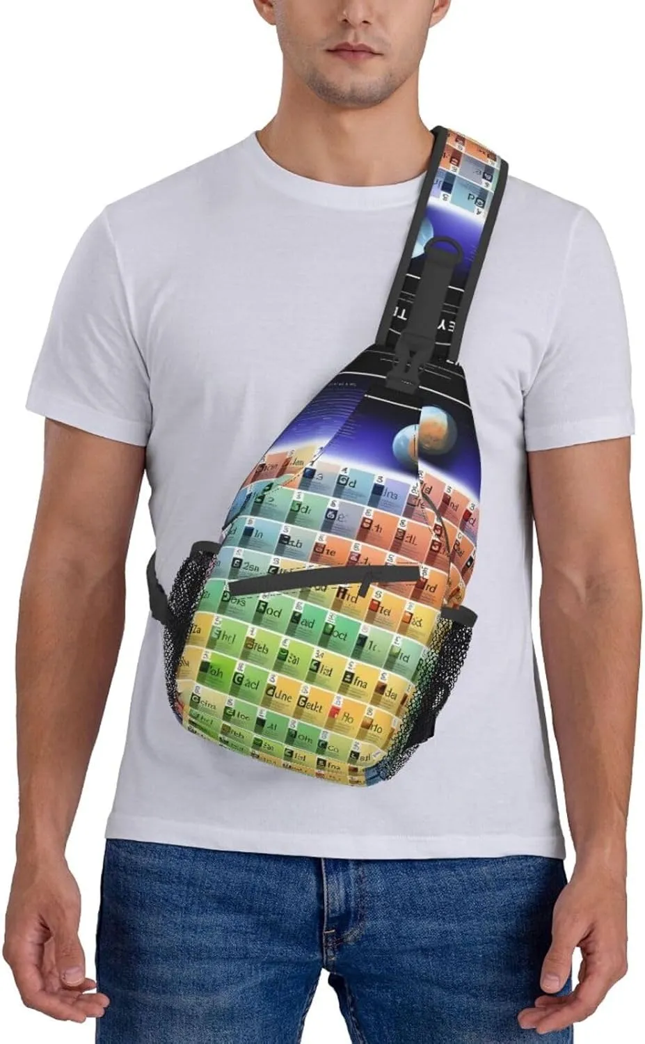 GeRRiT Periodic Table Of Elements Print Small Backpack Sling Bag For Women Men, Chest Bag Daypack Crossbody For Travel Sport, SB-122