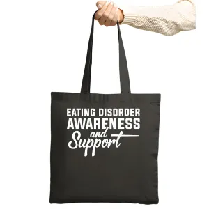 Gift for Eating Disorder Awareness Support Purple Ribbon Tree Navy Black Multicolor Canvas Tote Bag