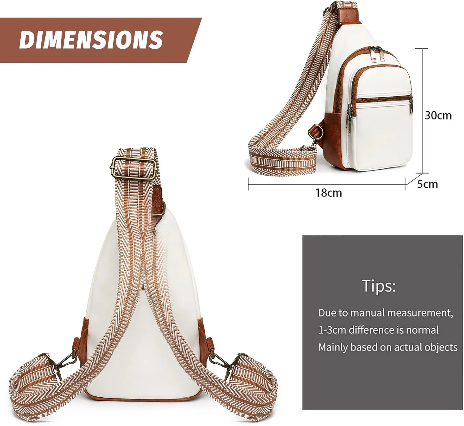 Gifts for Women Mom Christmas Gifts Birthday Small Sling Bag Leather Crossbody Fanny Packs Waist Pack for Traveling White