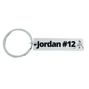 Girls Personalized Ice Hockey Keychain