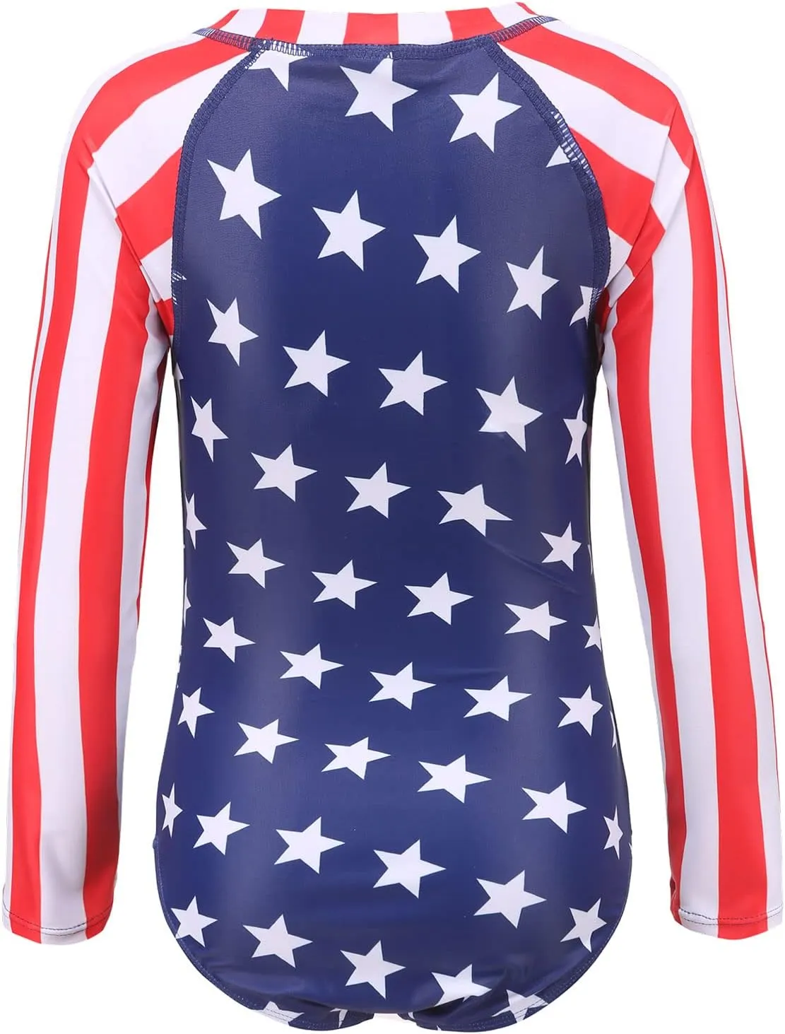 Girls Rash Guard Long Sleeve One Piece Swimsuits Stripes Zipper Bathing Suits UPF 50 /Sun Protection