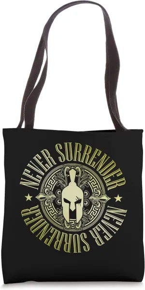 Gladiator Never Surrender | Workout Quote Gym Greek Spartan Tote Bag