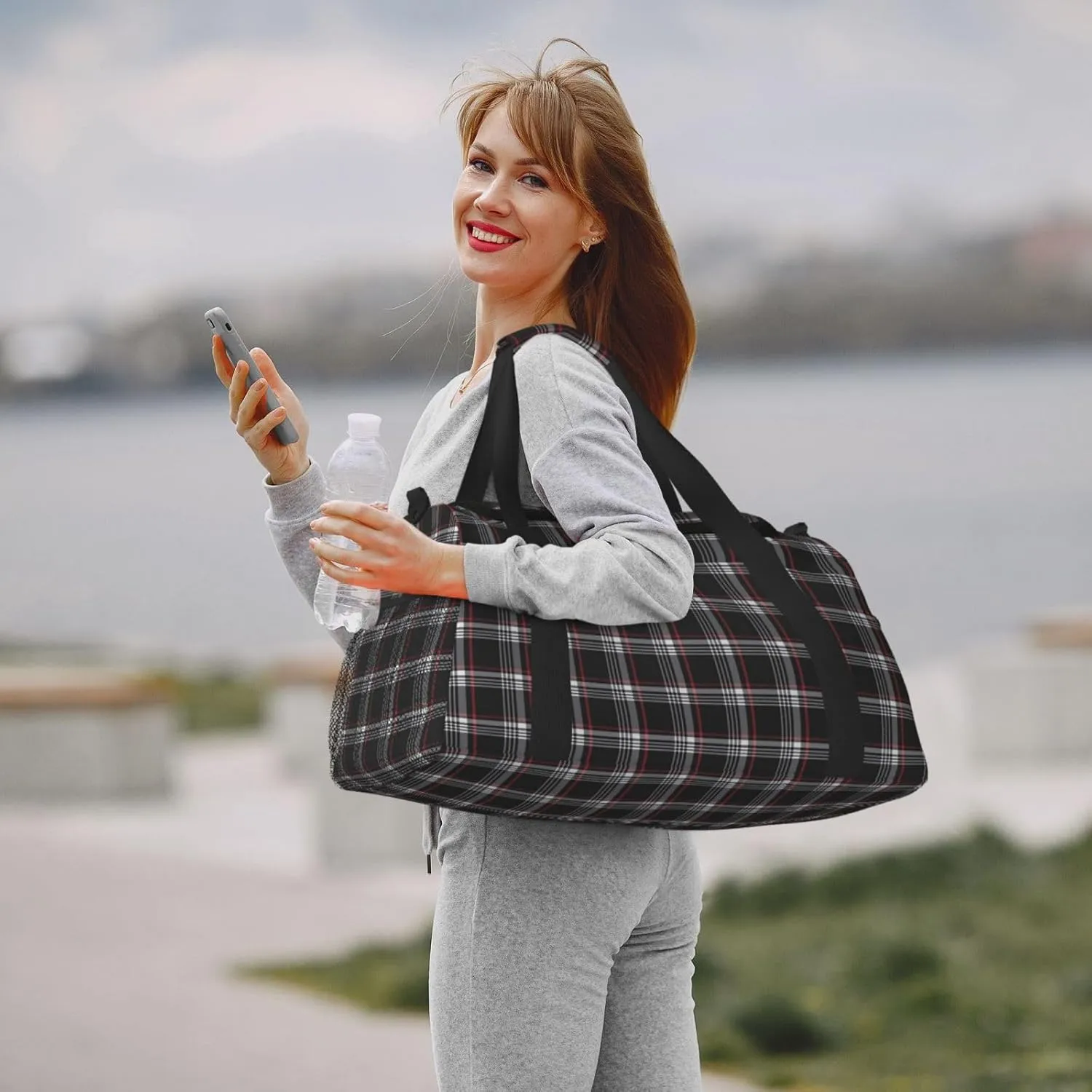 Golf Gti Plaid Travel Duffel Bag Large Foldable Waterproof Overnight Bag For Beach Swim Bags Pool Sports Gym