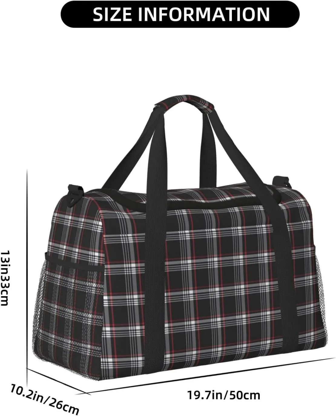 Golf Gti Plaid Travel Duffel Bag Large Foldable Waterproof Overnight Bag For Beach Swim Bags Pool Sports Gym