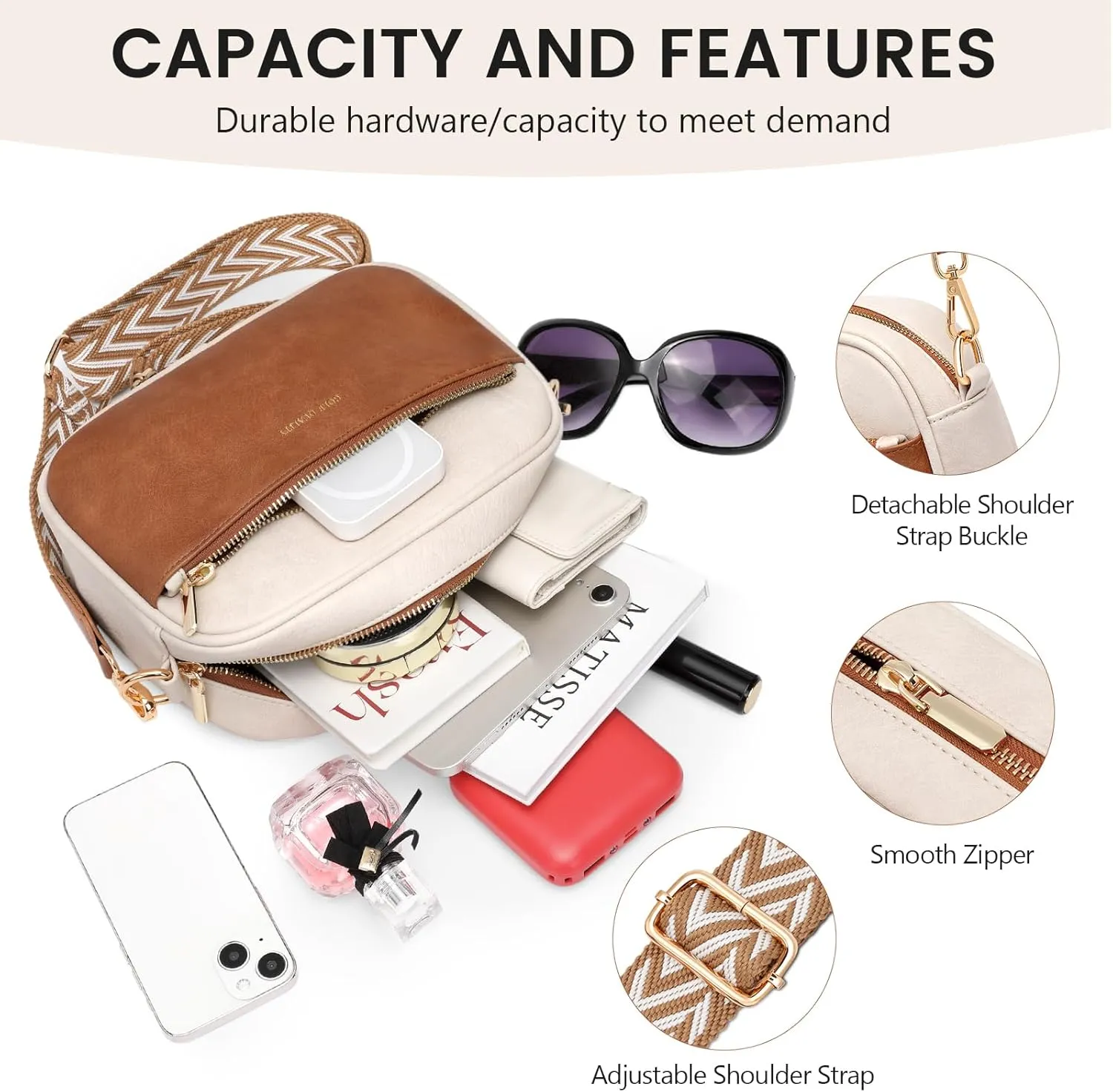 GOLF QUALTY Women's Fanny Pack, Crossbody Bags for Women, Fashion Sling Purse Shoulder Bag Fanny Pack Belt Bag Causal Chest Bum Bag Cross Body Purse for Sports Workout Traveling Running Casual