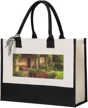 Gorgeous Yard printed Canvas Gift Shopping Bag Fashion Handbag Shoulder Shopping Bag