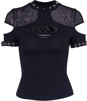 Gothic Crop Top for Women Goth Fairy Grunge Tank Tops Punk T-Shirt Streetwear Workout Tees Emo Blouse