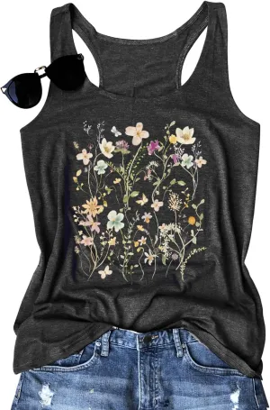 Graphic Tees for Women Summer Tank Tops Vacation Outfits for Women Country Concert Tops Summer Racer Back Tank Tops
